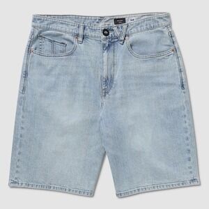 Volcom Billow Denim Shorts - NWT Mens Size 36 Light Wash - #49490-J6